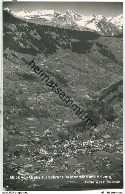 Schruns - Blick von Grabs - Foto-Ansichtskarte - Verlag Photo Wolf Schruns