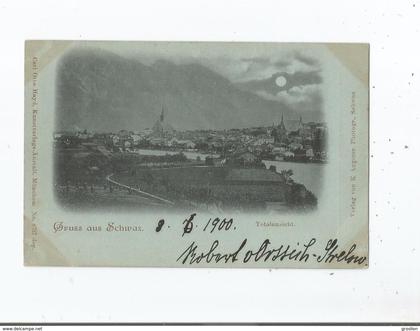 GRUSS AUS SCHWAZ (IN TIROL)  8737  TOTALANSICHT  1900