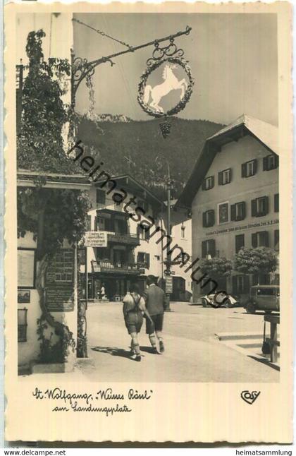 St. Wolfgang - Weisses Rössl - Landungsplatz - Foto-AK 30er Jahre