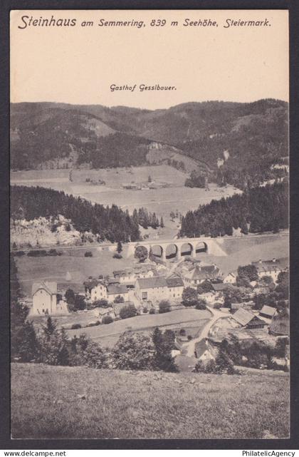 Austria postcard 1910 Steinhaus am Semmering viaduct 1910 Gesslbauer