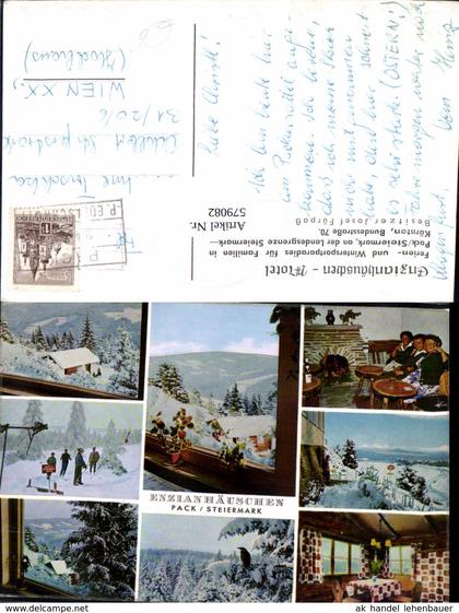 579082,Mehrbild Ak Pack Hirschegg-Pack Enzianhäuschen Hotel Wintersport Schlepplift