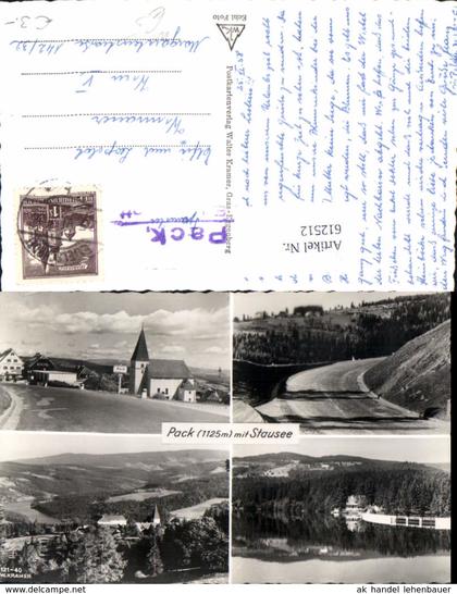 612512,Mehrbild Ak Pack Hirschegg-Pack m. Stausee Kirche