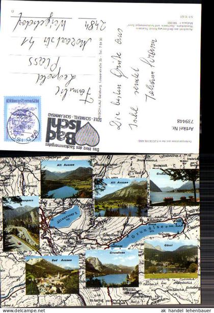 739448 Lagekarte Ausserland Grundlsee Altaussee Aussee
