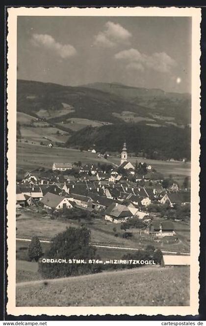 AK Obdach /Stmk., Panorama mit Kirche und Zirbitzkogel