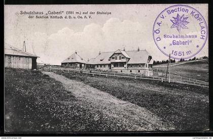 AK Stubalmhaus Gaberl, Schutzhaus der Sektion Köflach d. D. u. Oe. A. V.
