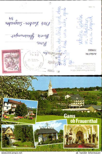 739682 Mehrbild AK Gams ob Frauenthal Bad Gams Kirche Inneres Quelle Gastgarten