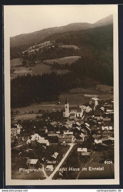 AK Haus im Ennstal, Fliegeraufnahme der Ortschaft