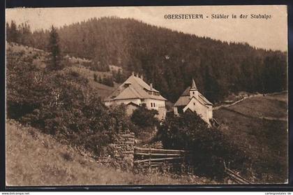 AK Maria Lankowitz, Stübler in der Stubalpe, Ortsansicht mit Kapelle