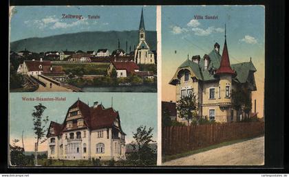 AK Zeltweg, Werks-Beamten-Hotel, Villa Sandri, Totalansicht
