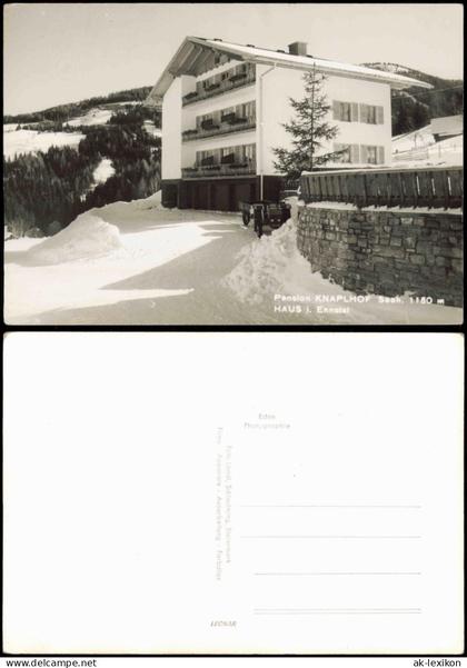 Ansichtskarte Haus im Ennstal Pension Knaplhof im Winter 1968