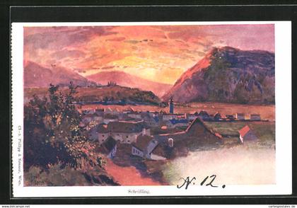Künstler-AK Franz Kopallik: Scheifling, Teilansicht