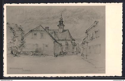 Künstler-AK Obdach, Spital-Kirche