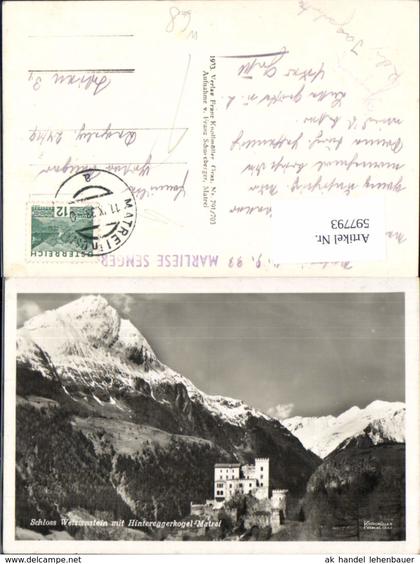 597793,Foto Ak Schloss Weissenstein m. Hintereggerkogel-Matrei Matrei in Osttirol