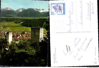 723039 Zirl Blick auf Zirl Bez. Innsbruck-Land Ruine Fragenstein u. Kalkkögel