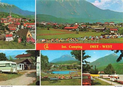 Imst Tirol AT Camping-Imst-West Wohnwagen Schwimmbad Berge Zelte
