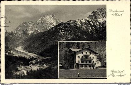 CPA Hinterriß Vomp in Tirol, Totalansicht vom Ort, Gasthof Alpenhof