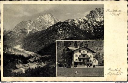 CPA Hinterriß Vomp in Tirol, Totalansicht vom Ort, Gasthof Alpenhof