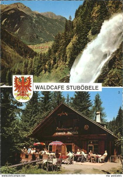 Umhausen Tirol Waldcafe Stub?bele u.Stubenfall mit Blick auf Umhausen