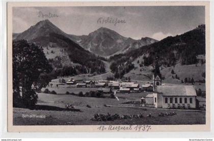 39040347 - Schattwald mit Gesamtansicht und Kirche. ungelaufen handschriftliches Datum von 1937. Gute Erhaltung.