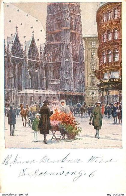 Wien Das Leben am Stephansplatz Kuenstlerkarte