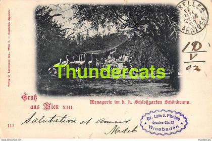 CPA GRUSS AUS WIEN MENAGERIE IM SCHLOKGARTEN SCHONBRUNN
