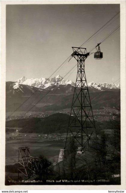 Villach/Kärnten - Villach, Kanzelbahn, Blick auf Villach und Mangart
