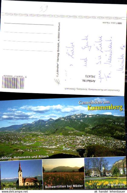 741471 Mehrbild AK Gemeinden am Kummenberg Koblach Hohenems Mäder Schwertlilien
