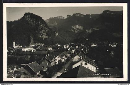 AK Hohenems, Gesamtansicht aus der Vogelschau