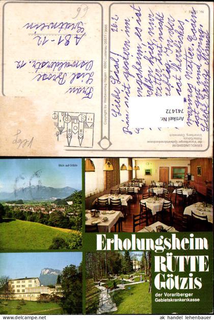 741472 Mehrbild AK Erholungsheim Rütte Götzis Speisezimmer Minigolf