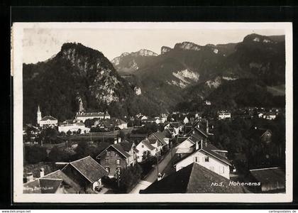 AK Hohenems, Teilansicht mit Strasse aus der Vogelschau