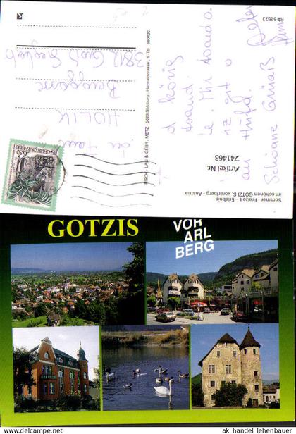 741463 Mehrbild AK Götzis Ansichten Schwäne Schloss Burg