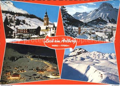 Lech Vorarlberg Kirche Panorama Lech bei Nacht