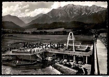 ÄLTERE POSTKARTE ALPENBAD WATTENS TIROL BAD Schwimmbad Freibad bath Sprungturm ÖSTERREICH AUSTRIA Ansichtskarte postcard