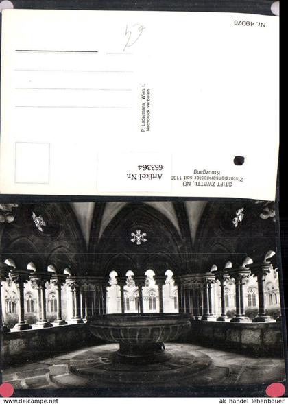 663364,Stift Zwettl Zisterzienserkloster Kreuzgang