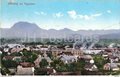 Attnang mit Traunstein - town panorama - mountains - No. 105 - old postcard - 1910s - Austria - used
