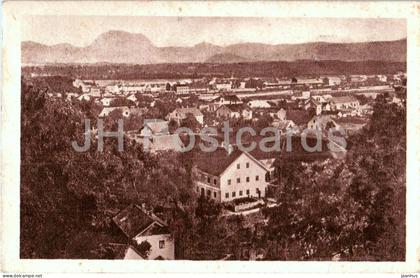Attnang mit Traunstein - town panorama - mountains - old postcard - 1922 - Austria - used