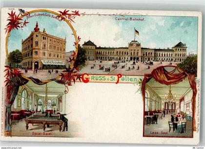 3100 St. Pölten Lithographie Gasthaus Cafe Bahnhof Billard - 13645180