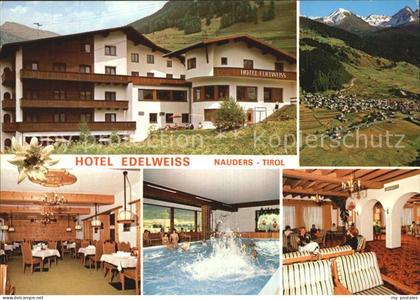 Nauders Tirol Hotel Edelweiss Hallenbad Gastraum Teilansicht