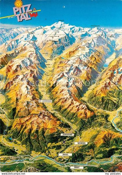 Pitztal aus der Vogelperspektive