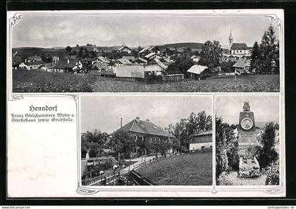 AK Henndorf am Wallersee, Franz Stelzhamers Wohn- u. Sterbehaus sowie Grabstelle, Teilansicht