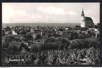 AK Poysdorf /N.-Ö., Panorama mit Kirche