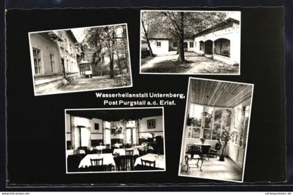 AK Purgstall an der Erlauf, Unternberg, Wasserheilanstalt, Innen- und Aussenansichten