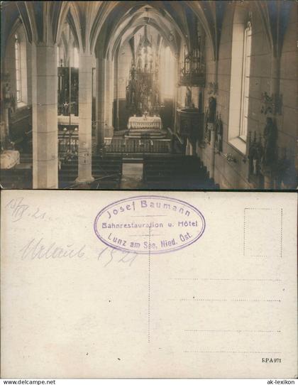 Ansichtskarte Lunz am See Kirche - Altar 1921