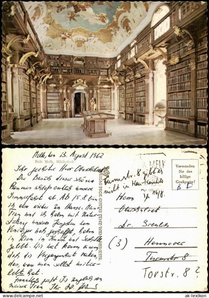 Ansichtskarte Melk Stift Melk Innenansicht der Bibliothek 1962