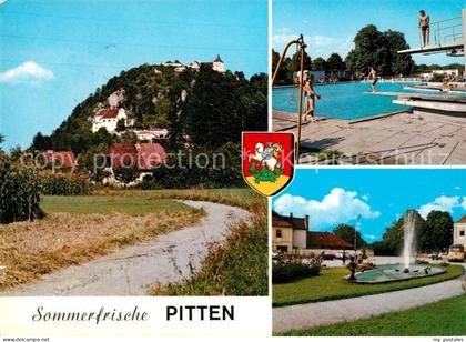 Pitten Schlossberg Schwimmbad Springbrunnen