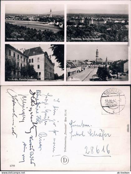 Stockerau 4 Bild: Totale, Markt, Kaserne  b  Korneuburg Ansichtskarte 1940