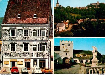 Weitra Bemaltes Geschaeftshaus Panorama Stadtor Denkmal