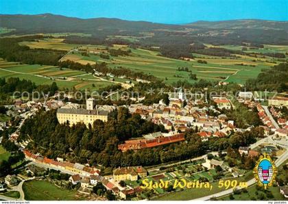 Weitra Fliegeraufnahme mit Schloss und Stadtkern