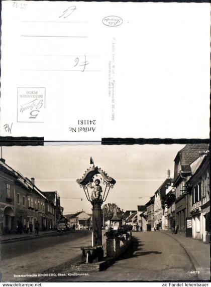 241181,Kindberg Kindlbrunnen Brunnen Straßenansicht