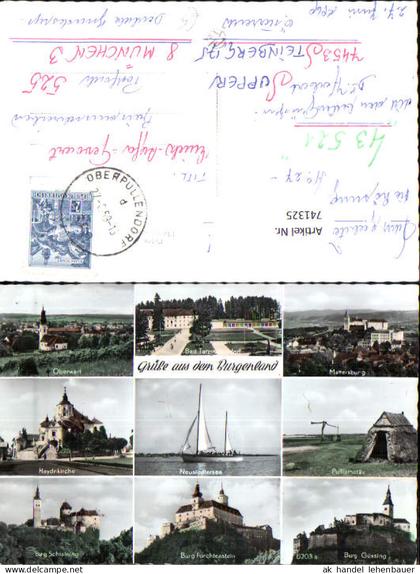 741325 Mehrbild Foto AK Burgenland Oberwart Mattersburg Haydnkirche Burg Güssing